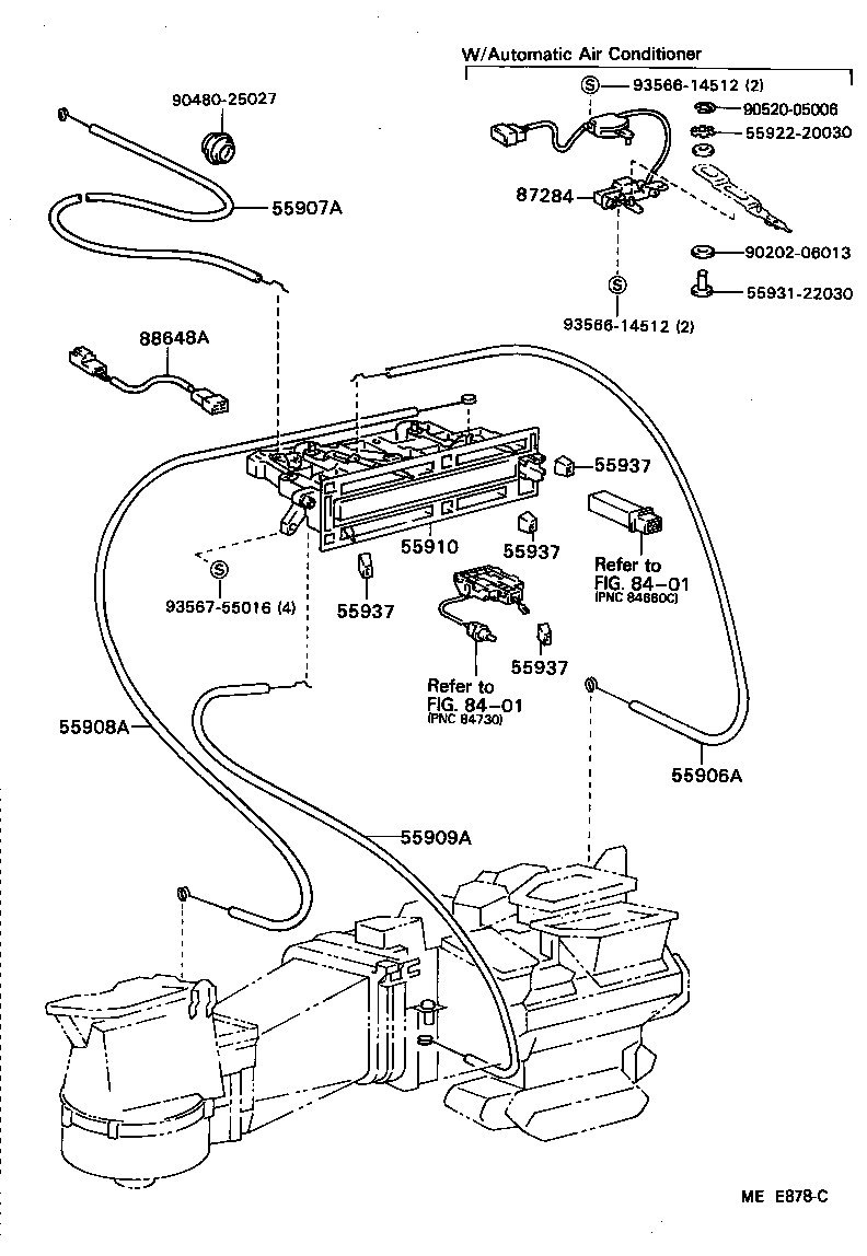 87127-22020 DUCT, AIR, REAR NO.1 product image