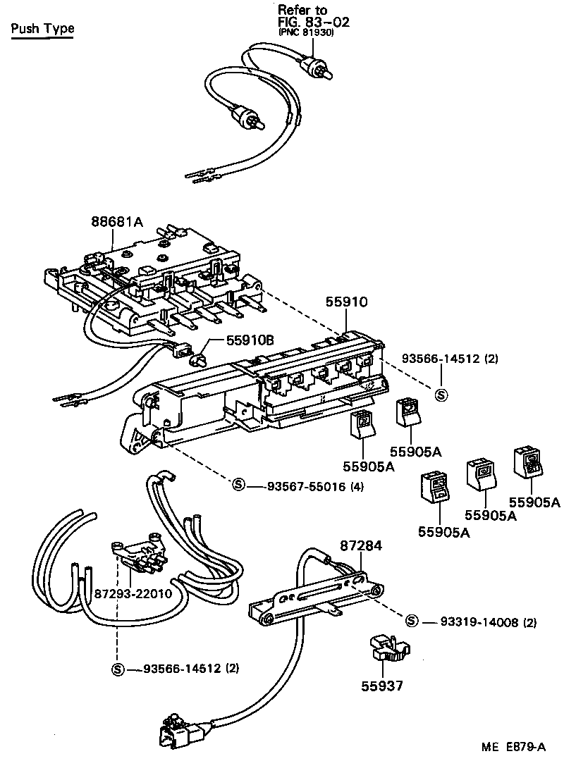 Toyota 55900-22151 CONTROL ASSY, AIR CONDITIONER