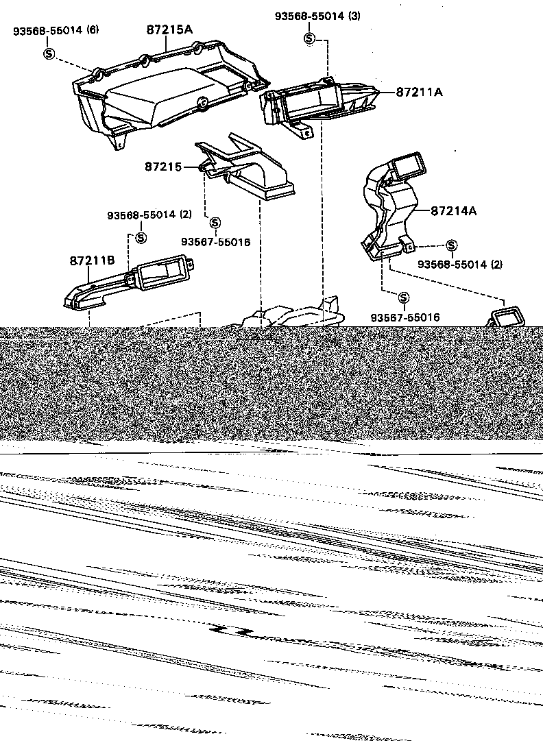 87127-22020 DUCT, AIR, REAR NO.1 product image