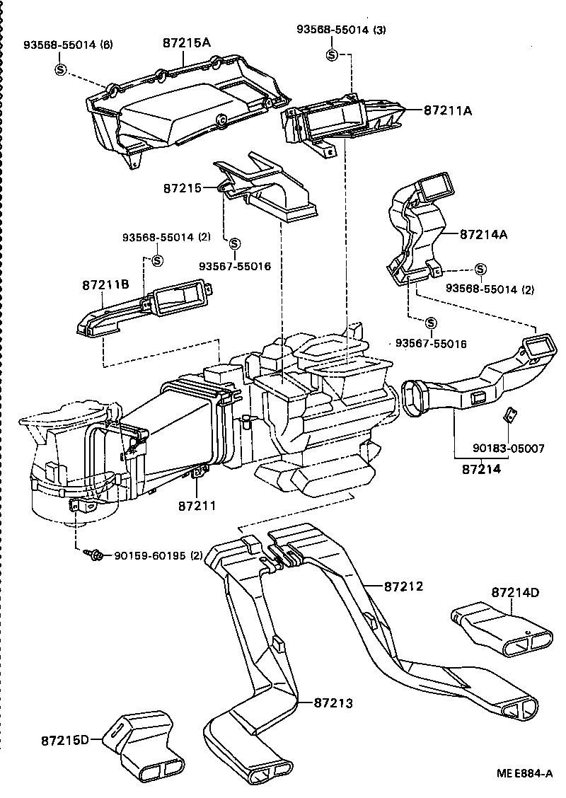55085-22150 DUCT, AIR, SIDE NO.1 RH product image