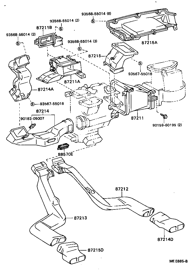 55085-22150 DUCT, AIR, SIDE NO.1 RH product image