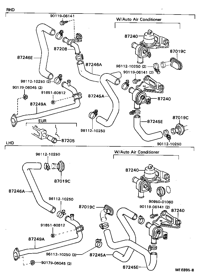 87251-22010 JOINT OR UNION, FRONT HEATER HOSE THROUGH OR INLET VALVE product image