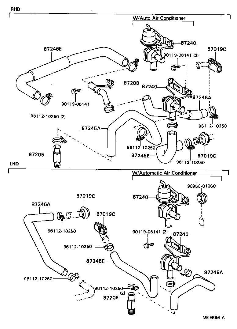 87251-22010 JOINT OR UNION, FRONT HEATER HOSE THROUGH OR INLET VALVE product image