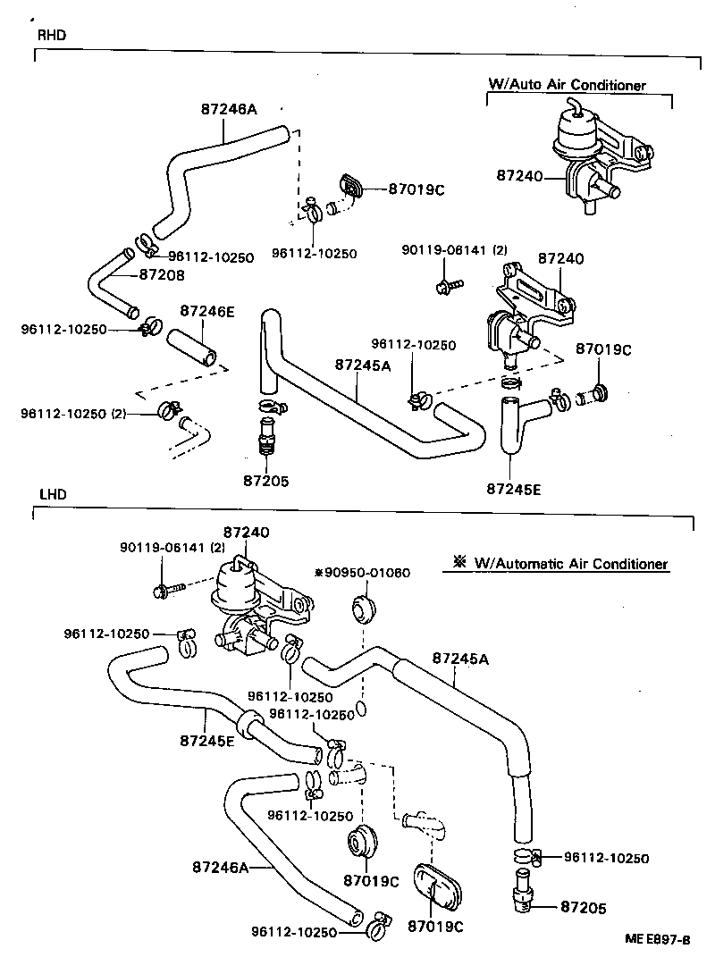 87251-22010 JOINT OR UNION, FRONT HEATER HOSE THROUGH OR INLET VALVE product image