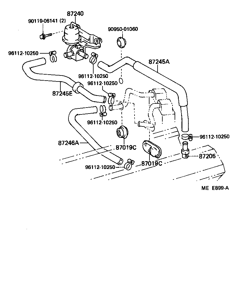 Toyota 87245-22630 HOSE, HEATER WATER, INLET E