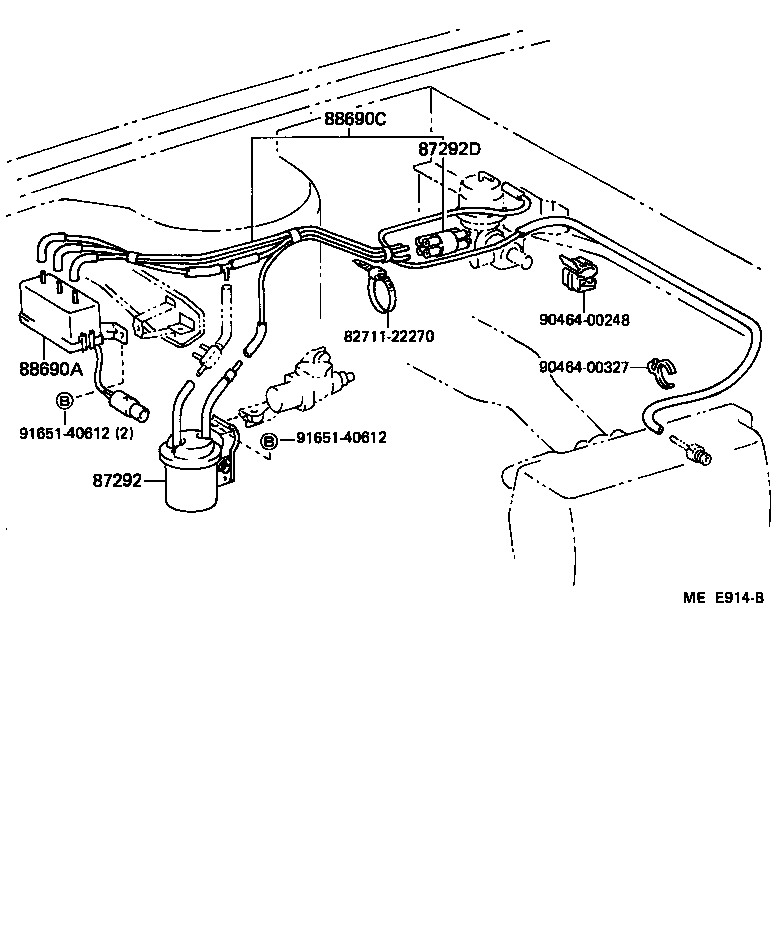 Toyota 88807-22010 HOSE, VACUUM, NO.1 (FOR HEATER OR AIR CONDITIONER)