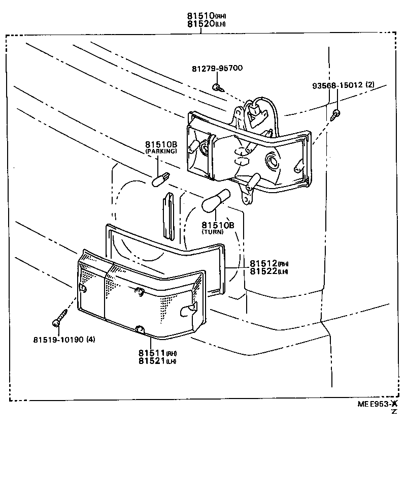 81510-39555 LAMP ASSY, FRONT TURN SIGNAL, RH product image