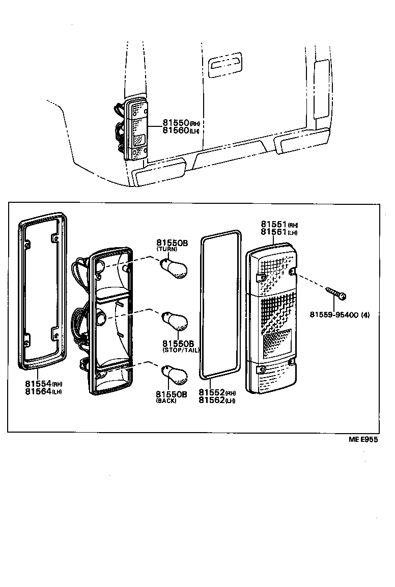 75103-95409 BRACKET, REAR COMBINATION LAMP, NO.1 RH product image
