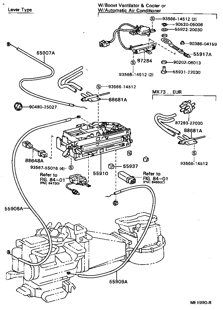 55085-22150 DUCT, AIR, SIDE NO.1 RH product image
