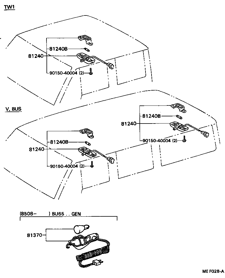 81240-95401 LAMP ASSY, ROOM, NO.1 product image