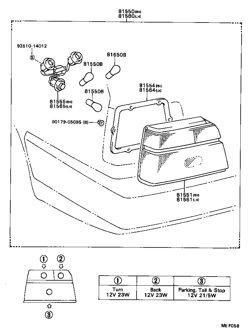 81550-80205 LAMP ASSY, REAR COMBINATION, RH product image