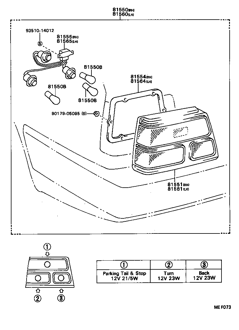 81550-80239 LAMP ASSY, REAR COMBINATION, RH product image