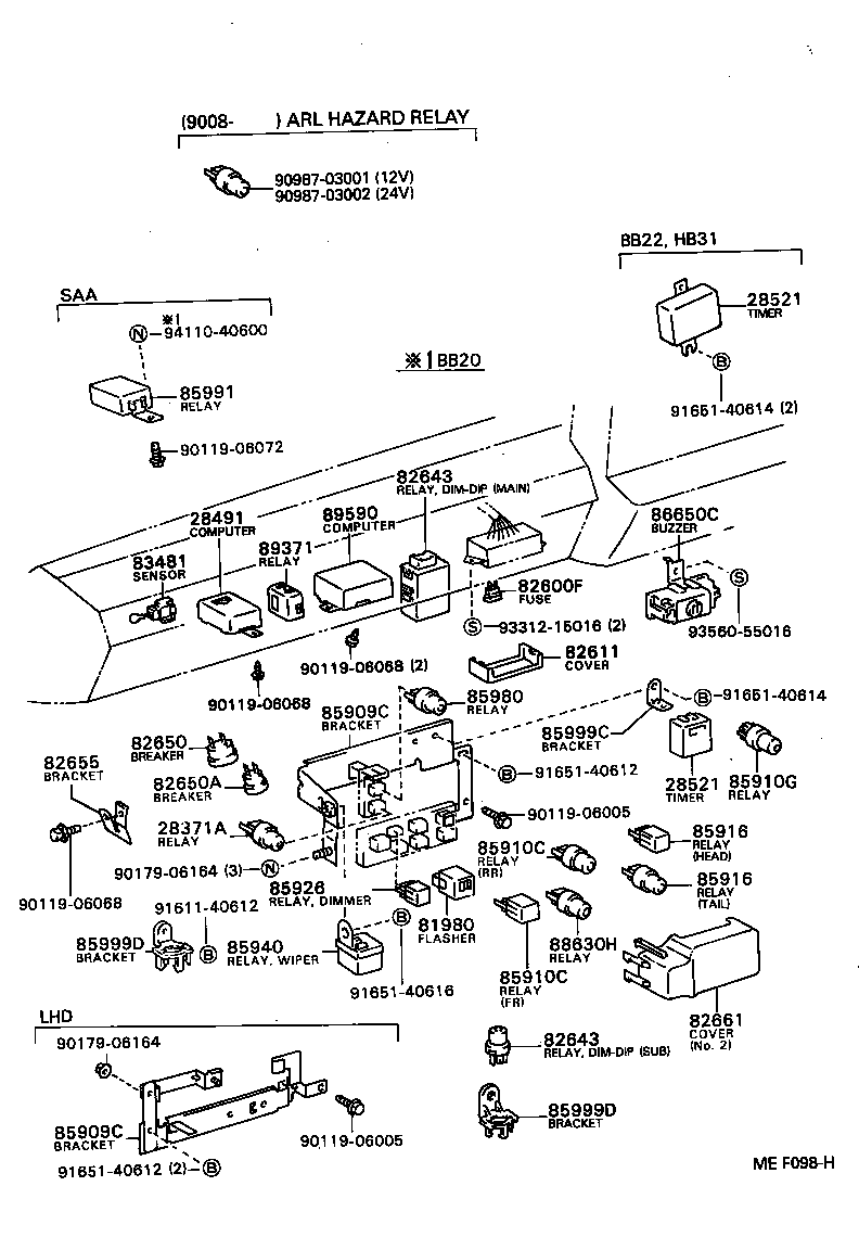 28610-17040 RELAY ASSY, GLOW PLUG product image
