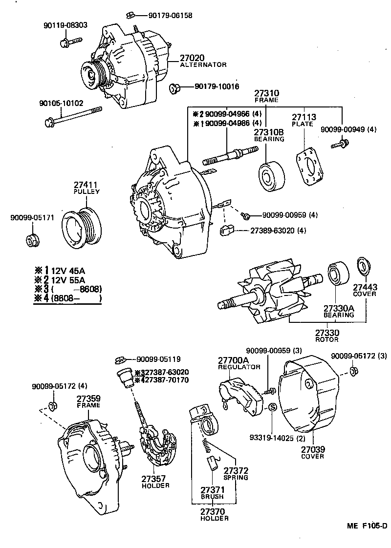 27060-11040 ALTERNATOR ASSY product image