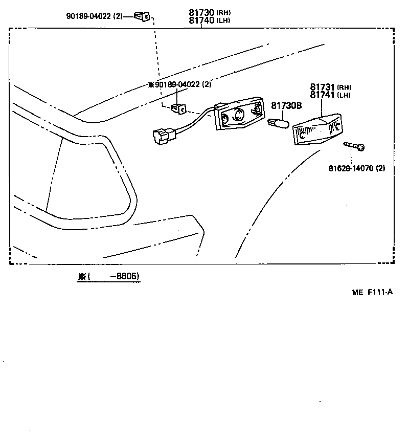 81730-12161 LAMP ASSY, SIDE TURN SIGNAL, RH product image