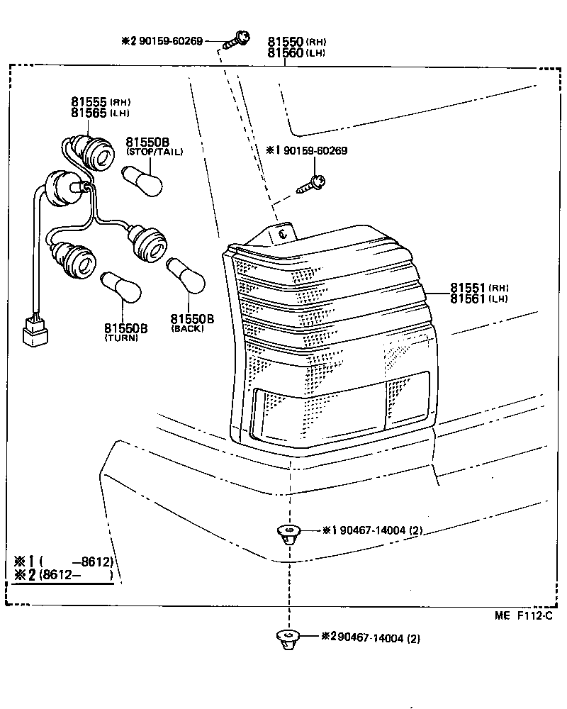 81550-10270 LAMP ASSY, REAR COMBINATION, RH product image