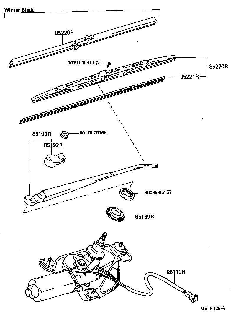 85110-10200 MOTOR ASSY, REAR WIPER product image