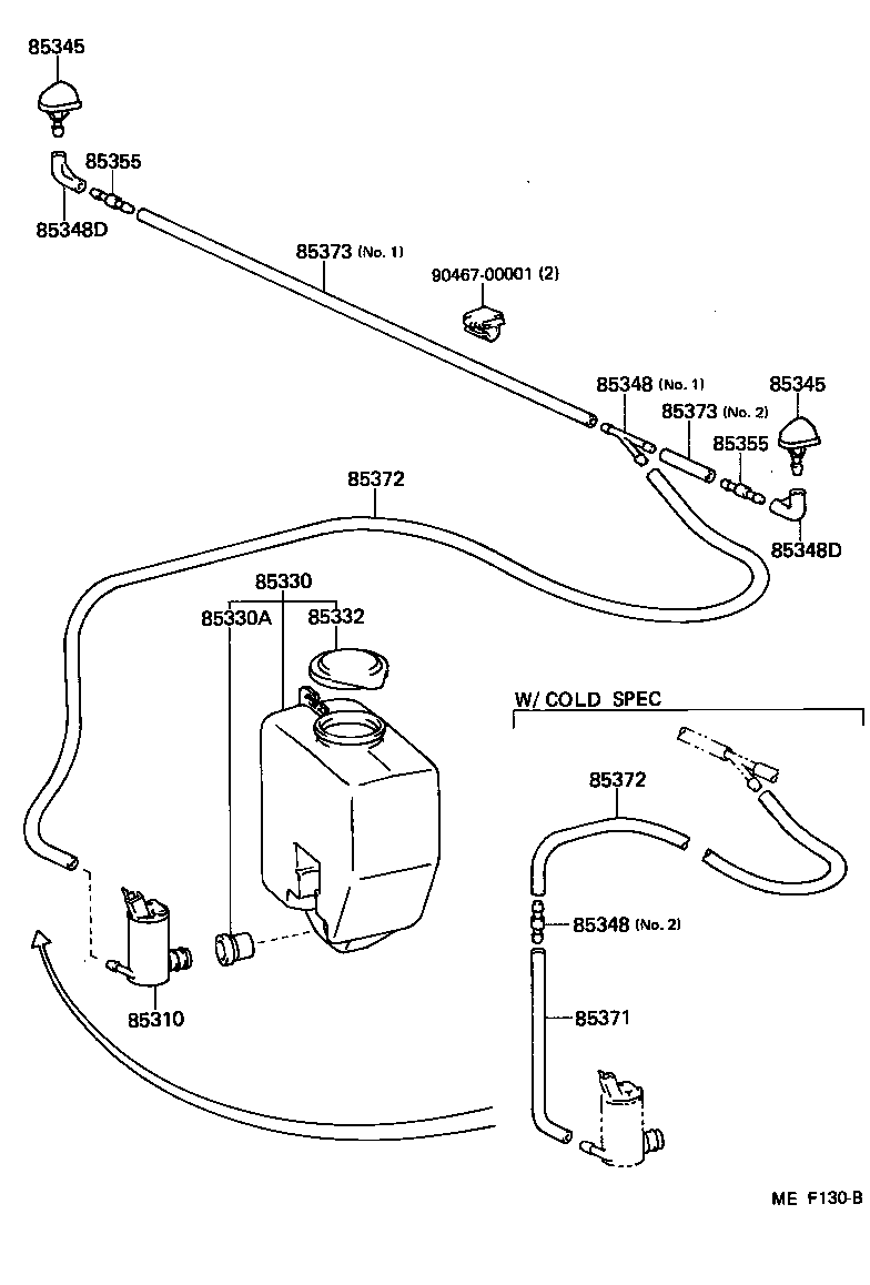 85035-10180 NOZZLE, WINDSHIELD WASHER product image