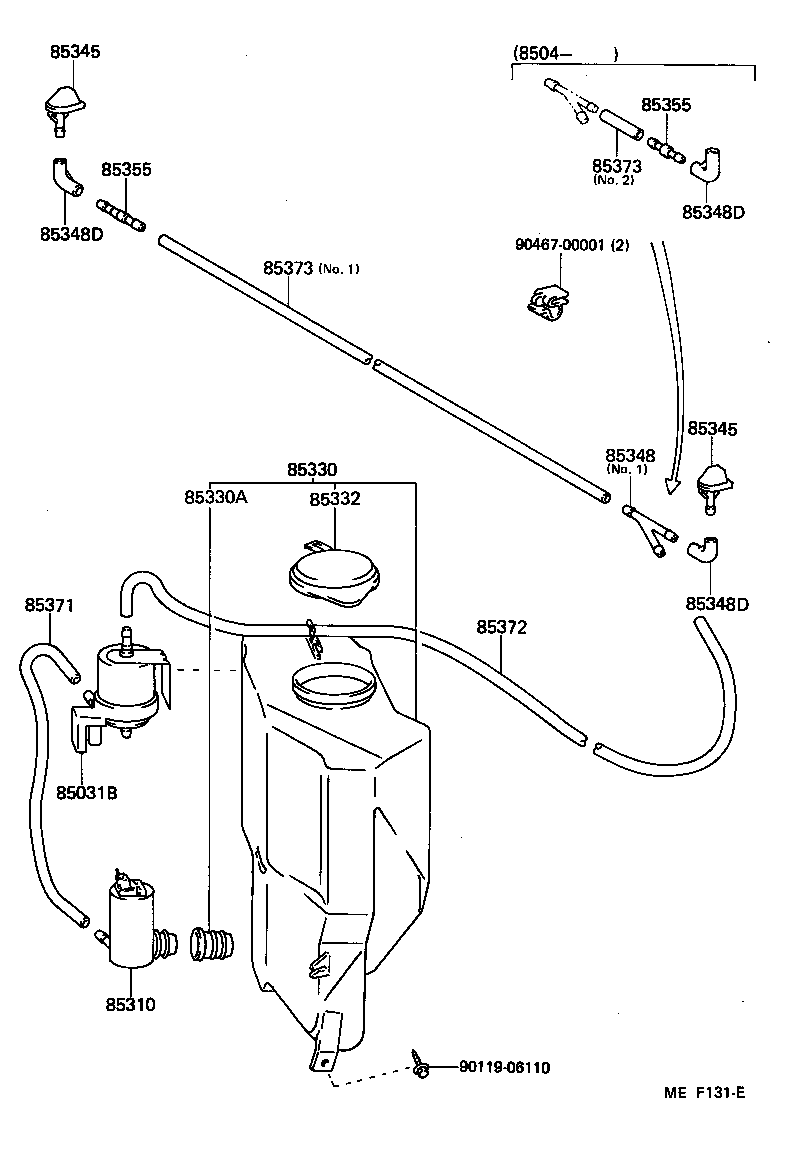 85035-10170 NOZZLE, WINDSHIELD WASHER product image