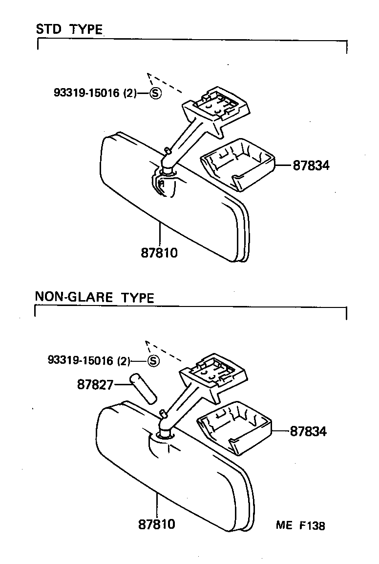 87828-10010 ABSORBER, INNER REAR VIEW MIRROR product image