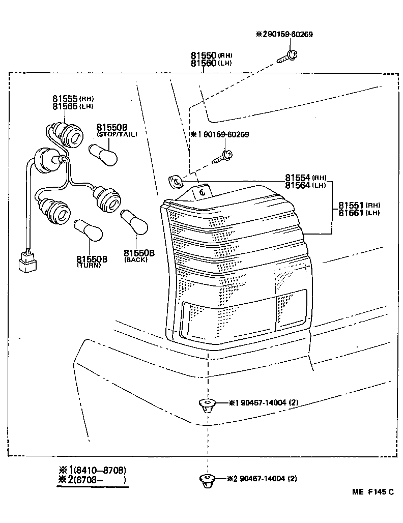 81550-80245 LAMP ASSY, REAR COMBINATION, RH product image