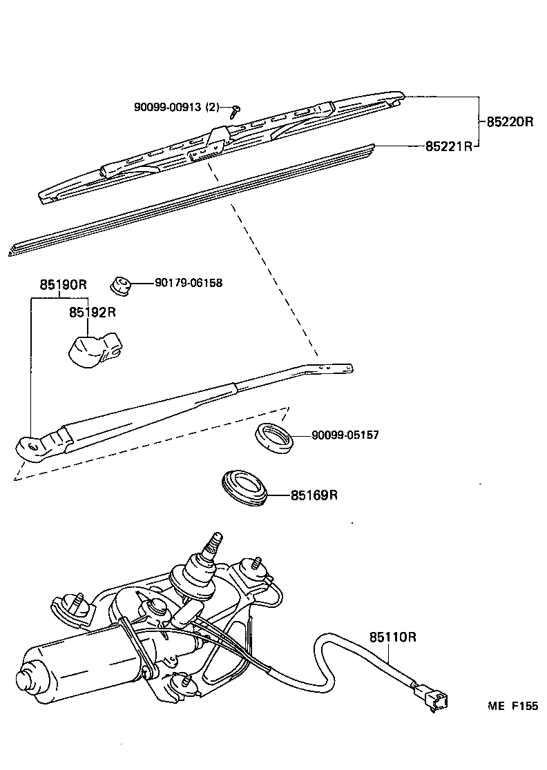 85192-10440 COVER, REAR WIPER ARM product image