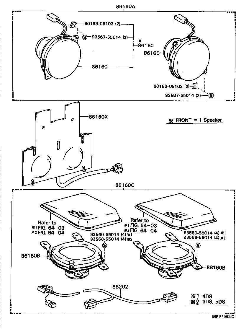 86160-19626 SPEAKER SET, REAR product image