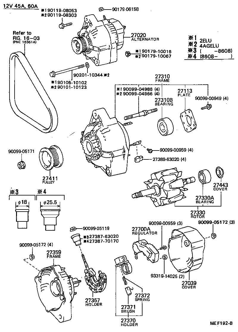 27310-63050 FRAME ASSY, DRIVE END, ALTERNATOR product image