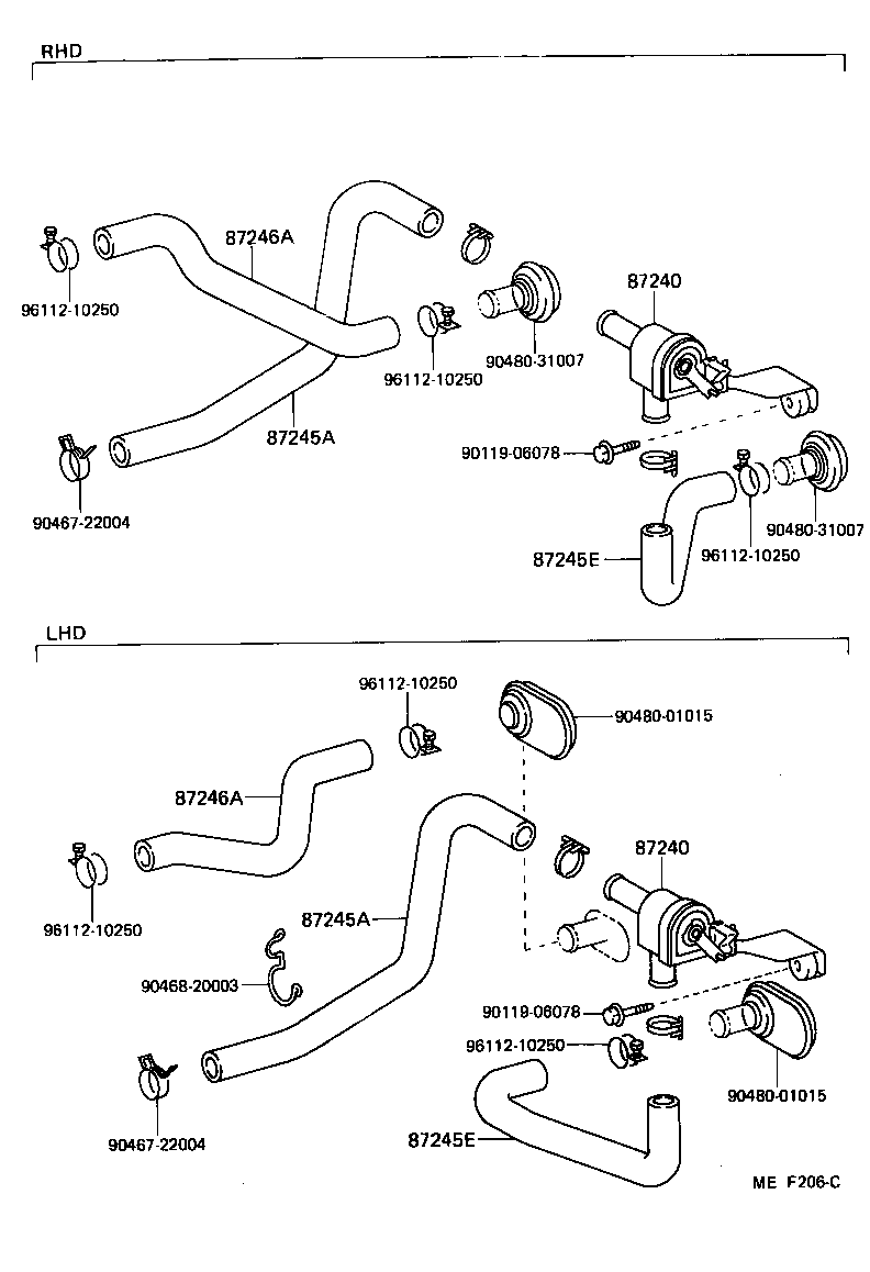 87245-10370 HOSE, HEATER WATER, OUTLET A product image