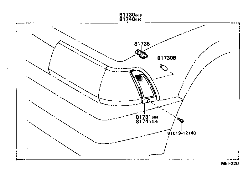 81740-12190 LAMP ASSY, SIDE TURN SIGNAL, LH product image