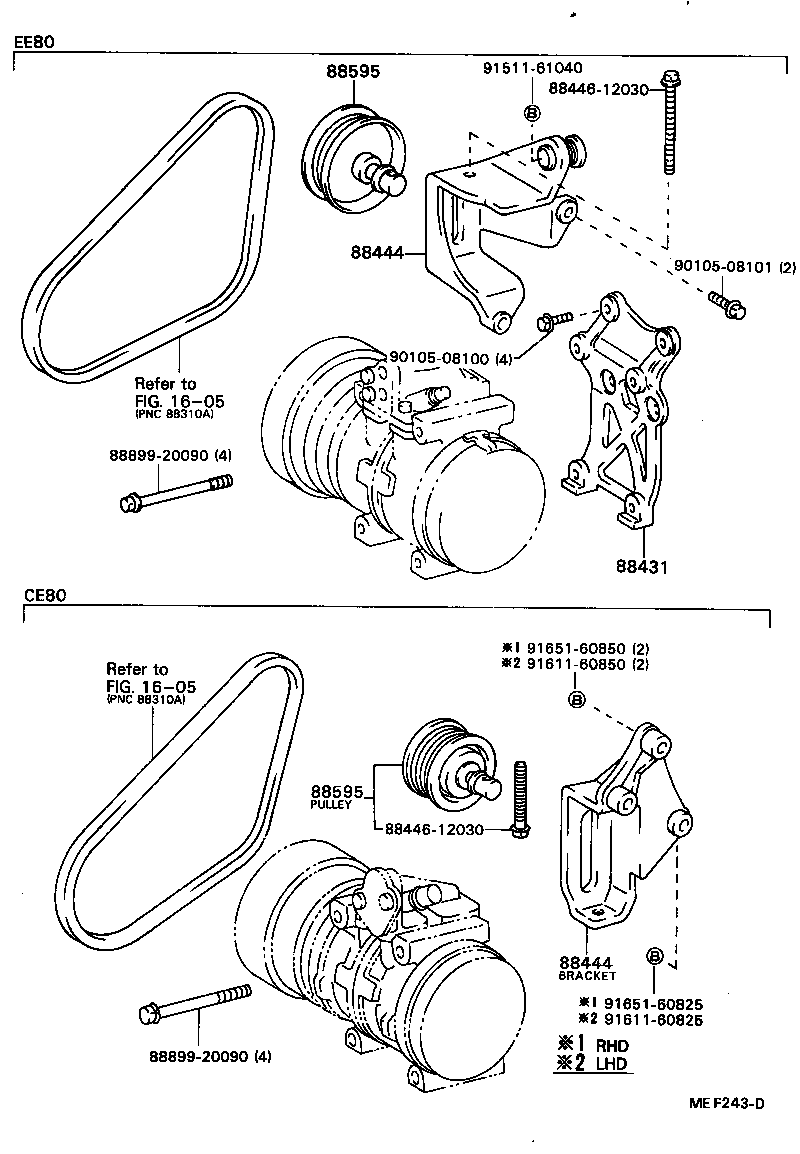 88437-12250 BRACKET, COMPRESSOR MOUNTING, NO.7 product image
