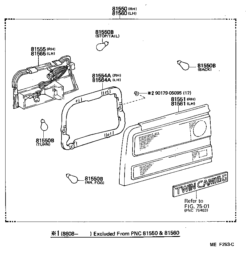 81550-17010 LAMP ASSY, REAR COMBINATION, RH product image