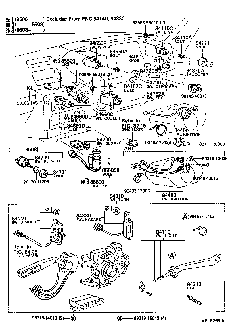 84160-17010 SWITCH, REAR FOG LAMP product image