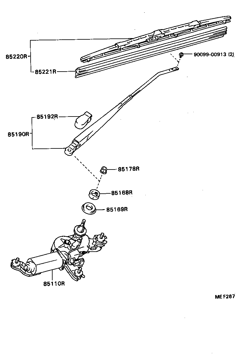 85221-87002 BLADE, REAR WIPER product image