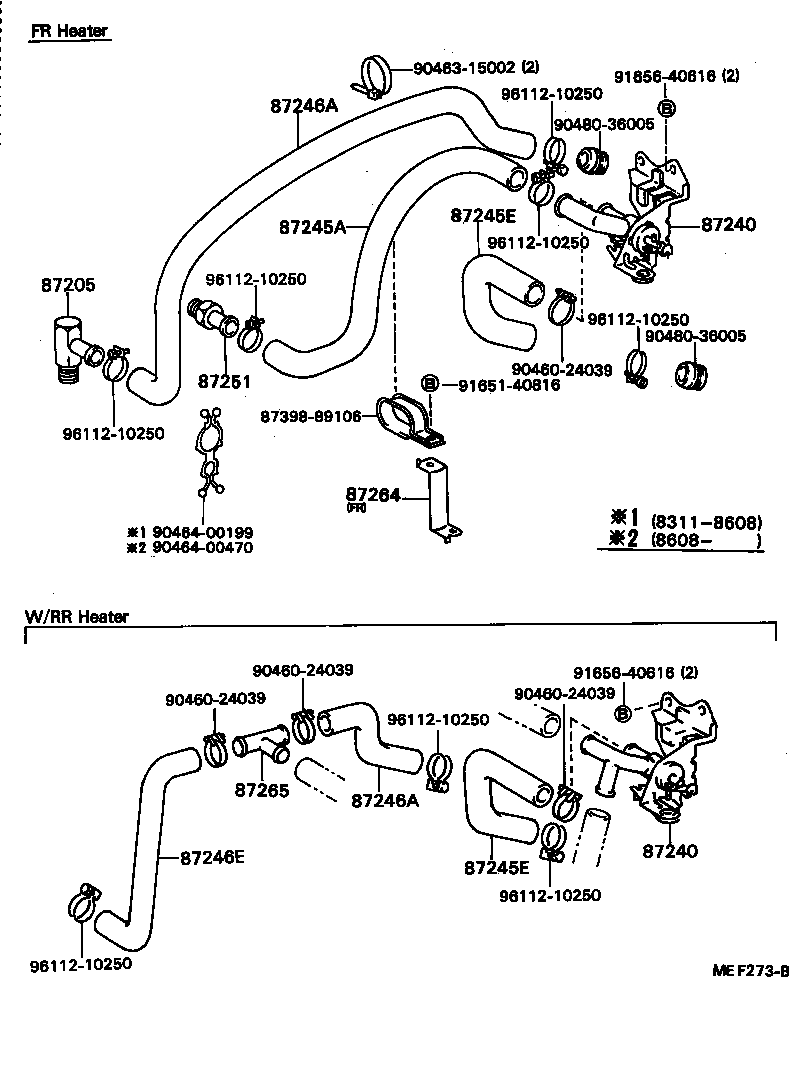 87245-89201 HOSE, REAR HEATER WATER OUTLET, E (TO ENGINE) product image