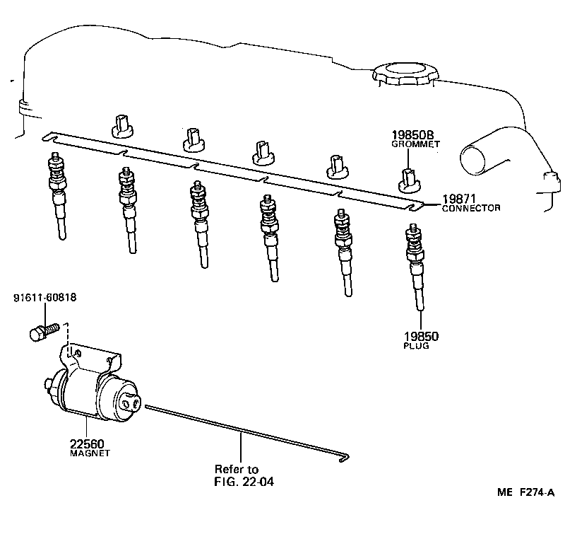 19871-68010 CONNECTOR, GLOW PLUG NO.1 product image