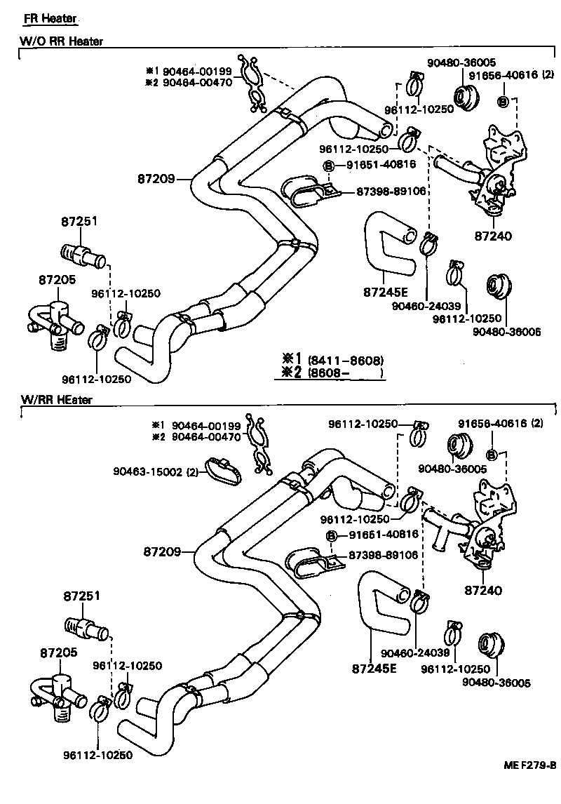 87245-89201 HOSE, REAR HEATER WATER OUTLET, E (TO ENGINE) product image