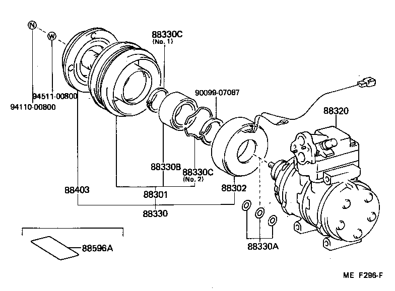 Toyota 88320-17010 COMPRESSOR ASSY, COOLER