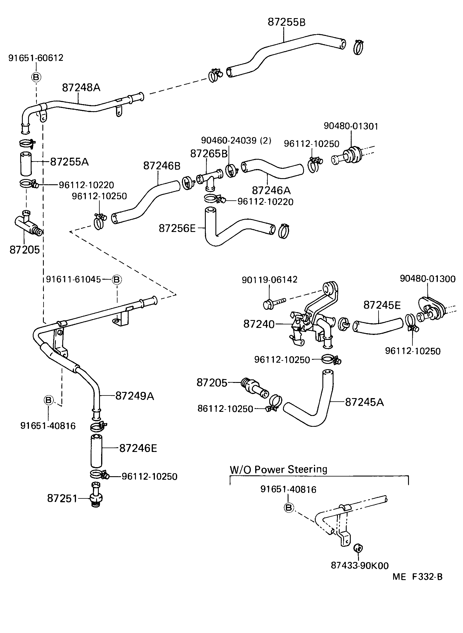 Toyota 87251-90K00 JOINT OR UNION, FRONT HEATER HOSE THROUGH OR INLET VALVE