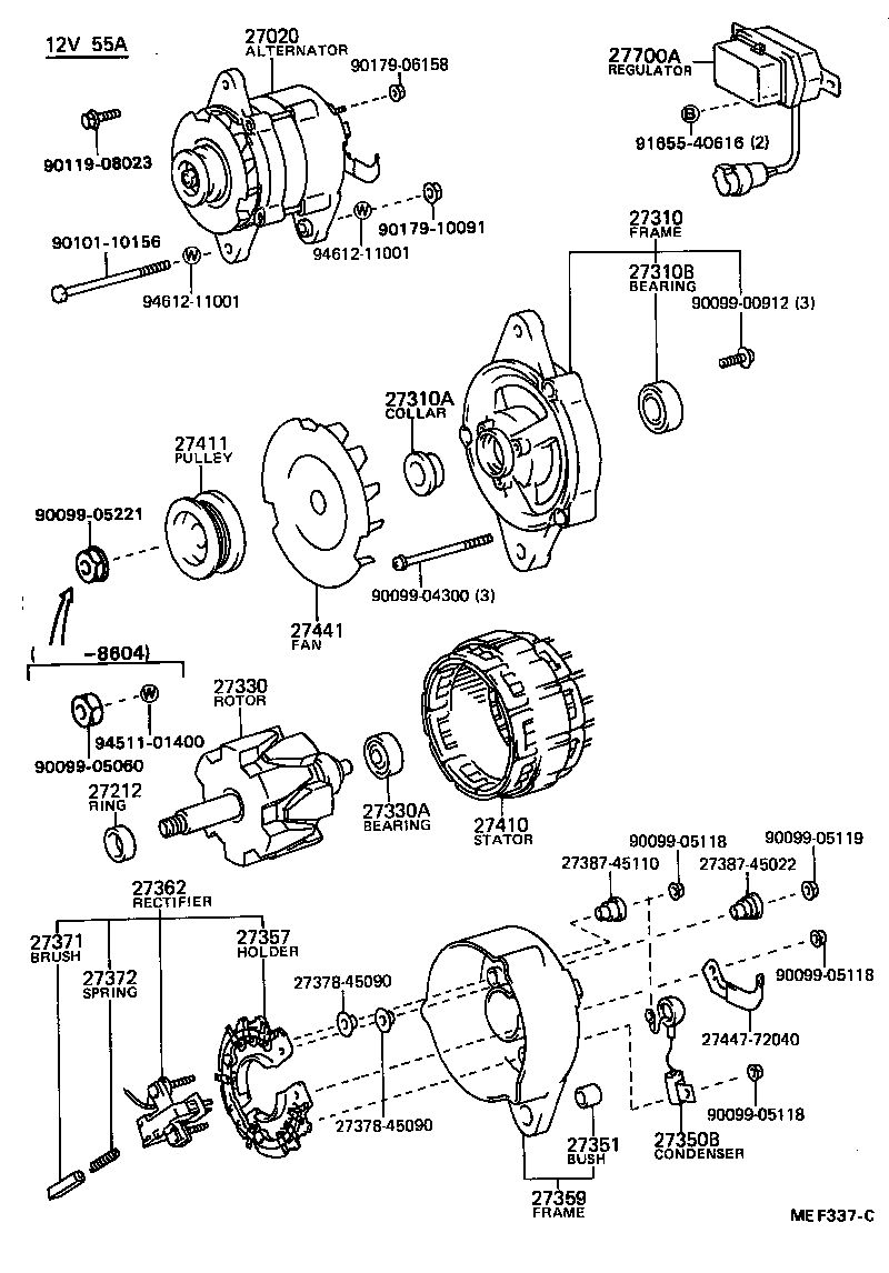 27310-70070 FRAME ASSY, DRIVE END, ALTERNATOR product image