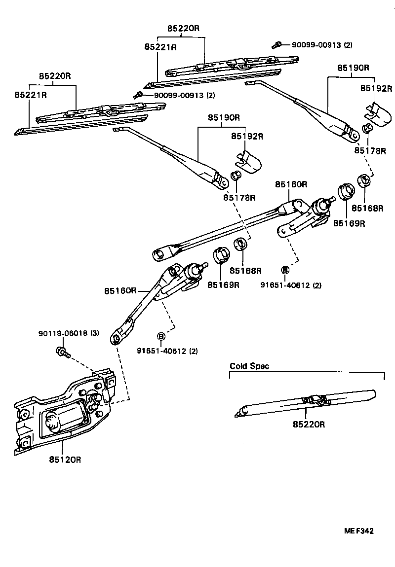 85168-22270-05 COVER, REAR WIPER product image