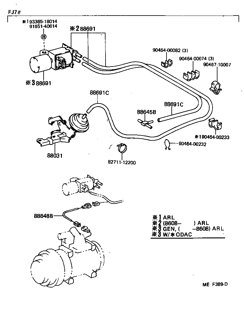 90445-08260 HOSE, VACUUM (FOR IDLE UP DEVICE), NO.1 product image