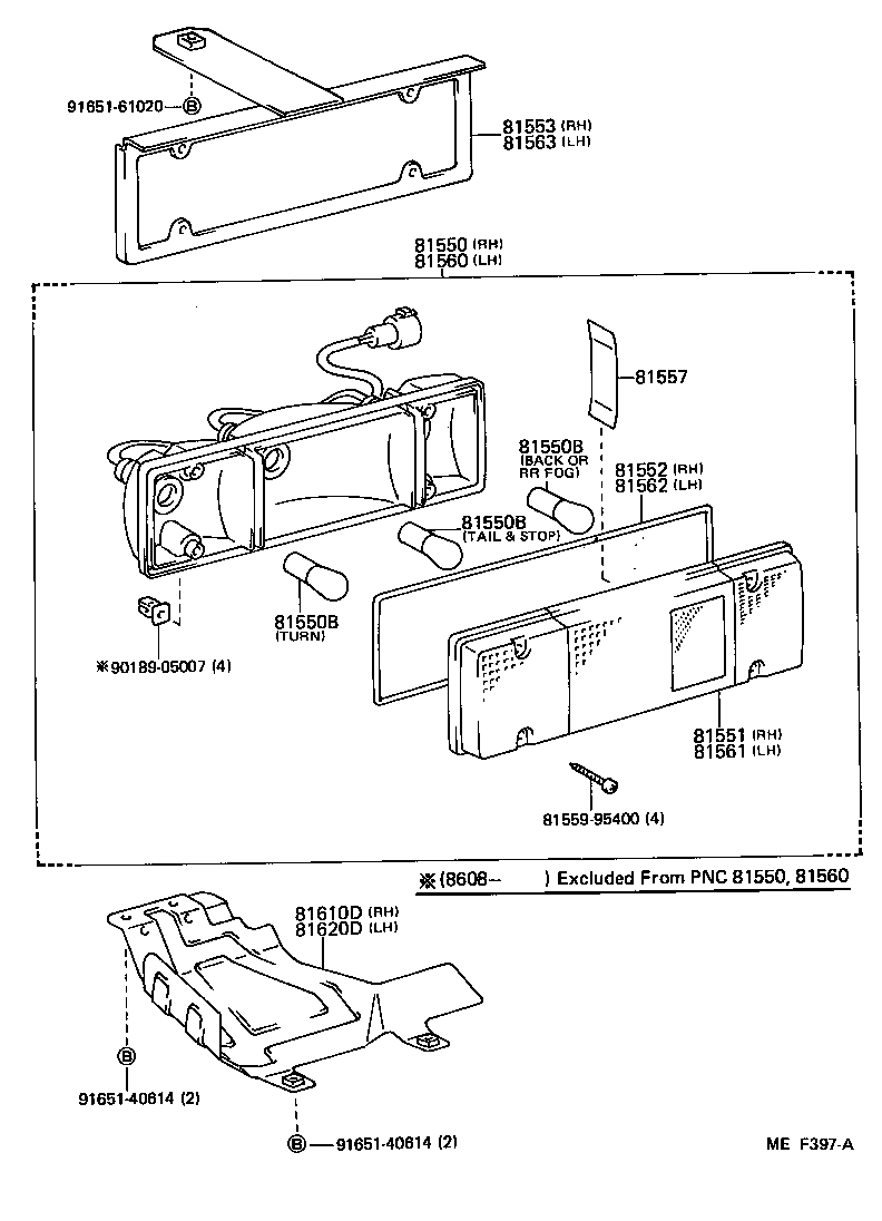 81550-69155 LAMP ASSY, REAR COMBINATION, RH product image