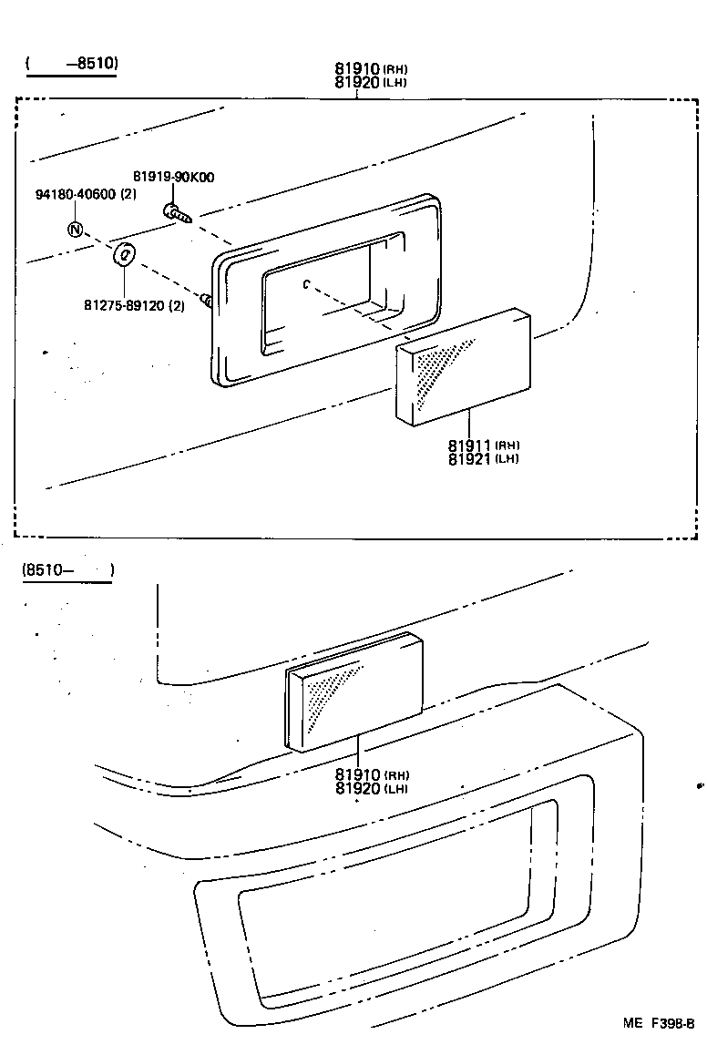 81910-90K01 REFLECTOR ASSY, REFLEX, RH product image