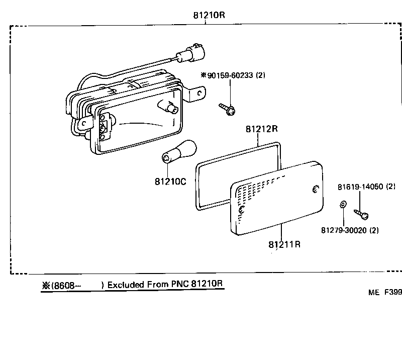 81210-69045 LAMP ASSY, REAR FOG product image