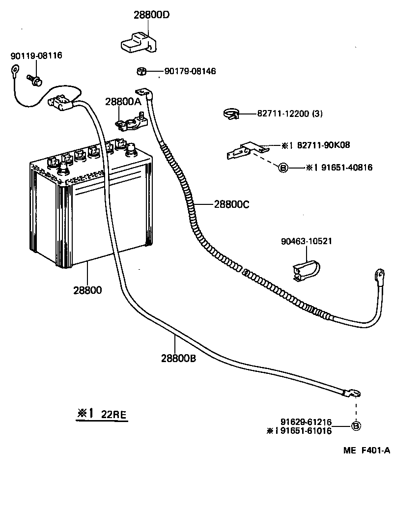 82122-90K02 CABLE, BATTERY TO STARTER(FOR BATTERY TO MAIN SWITCH) product image