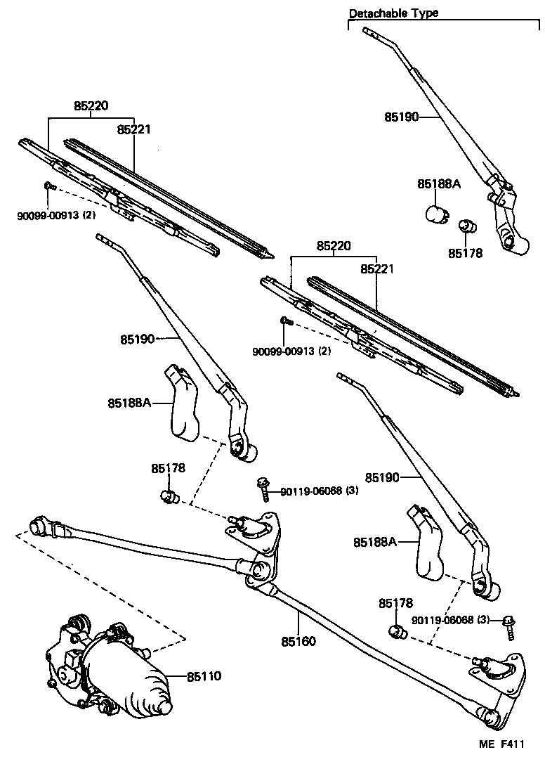 85261-90K02 CAP, WINDSHIELD WIPER PIVOT, NO.2 product image