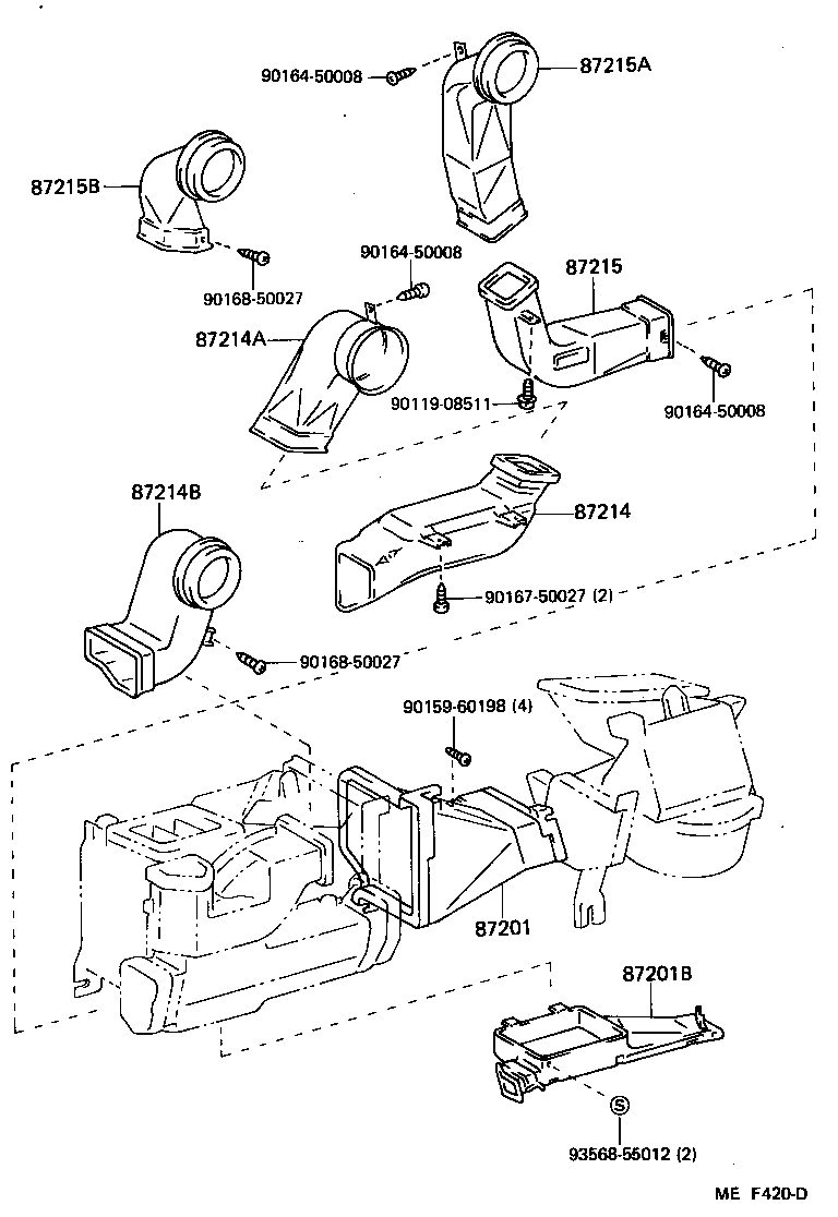 87201-90K02 DUCT SUB-ASSY, AIR, NO.2 product image