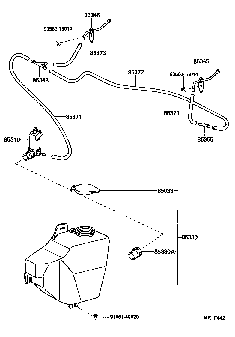 85341-90A07 NOZZLE, WINDSHIELD WASHER product image