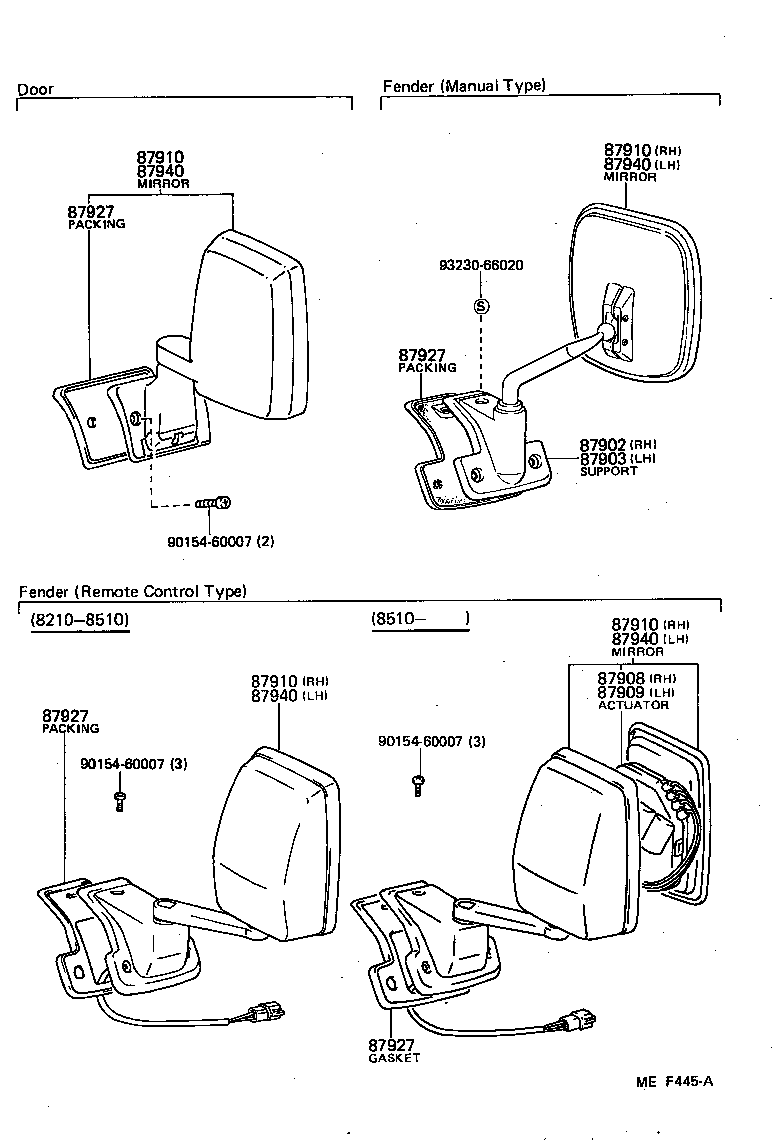 87908-90A01 ACTUATOR ASSY, OUTER MIRROR, RH product image